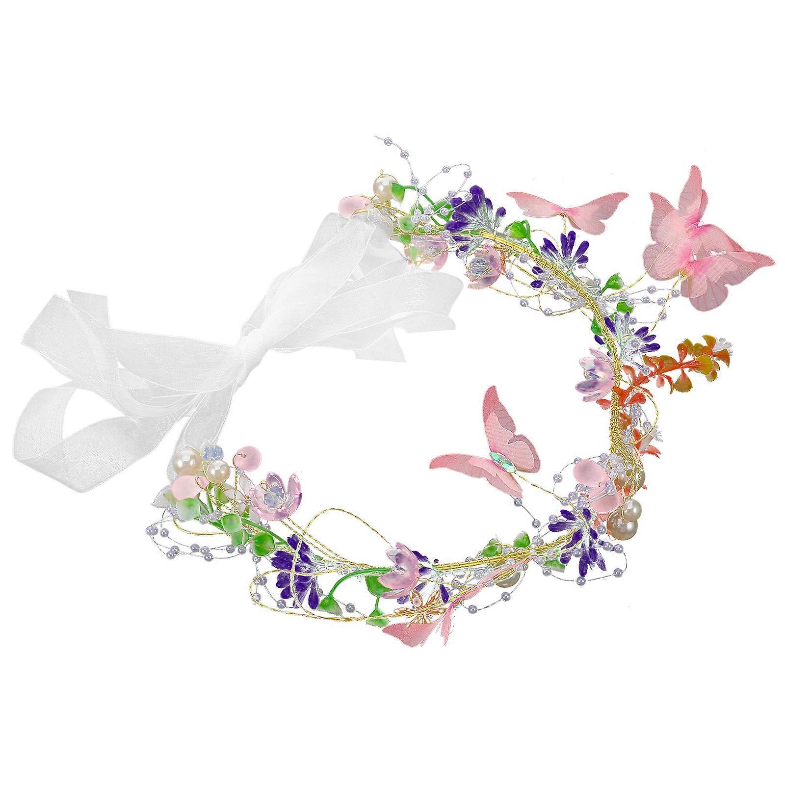 Elegant Princess Flower Head Wreath Hair Garland for Weddings, Photoshoots, and Parties – Durable, Skin Friendly Design with Artificial Flowers and