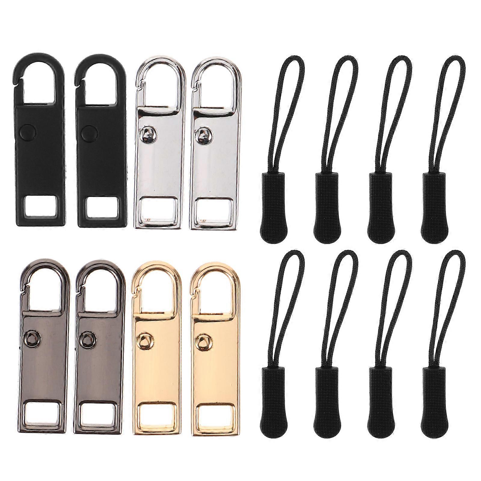Black Zipper Pulls for Jacket Replacement Set Made of Durable