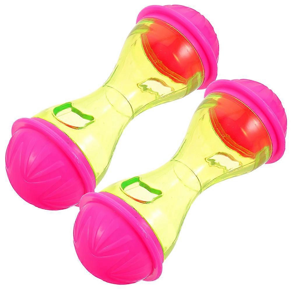 Rosy ABS Dog Feeder Toy for Drinking Water and Snacks 2 Pcs Lightweight Bone Shaped