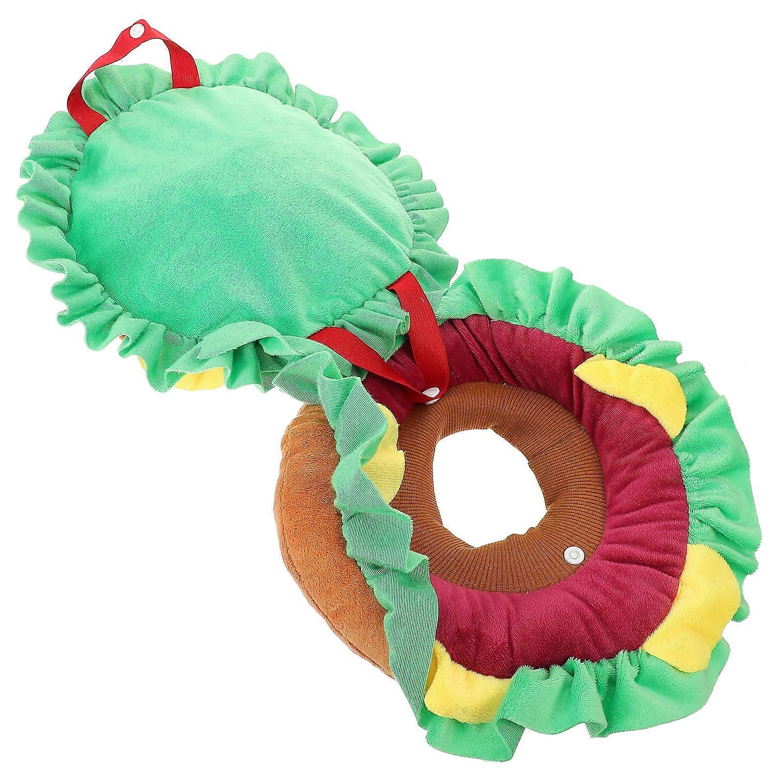Carnival Style Hamburger Pet Cap Halloween Party Accessory For Pet Dog Cat With 30X30CM Size Plush Material 1 Pcs