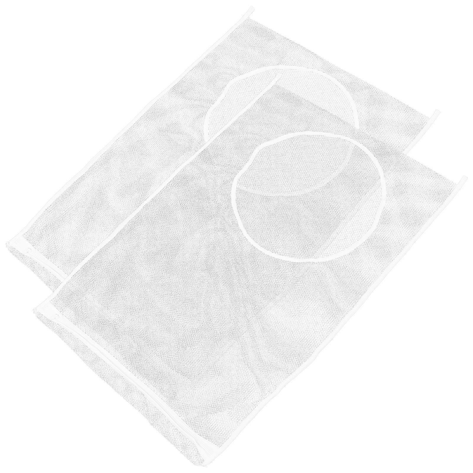 Reusable Mesh Laundry Bag with Strong Polyester Material for Kitchen Use White Large Capacity 2 Pieces