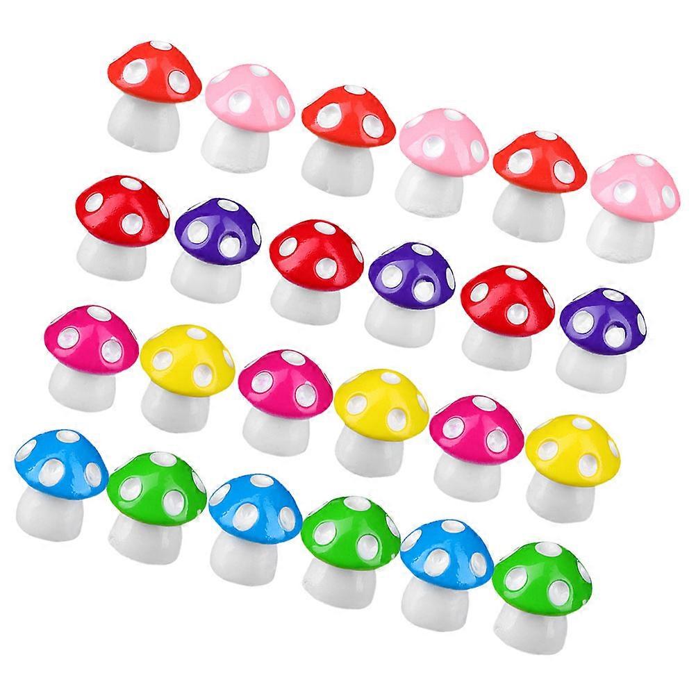 Mini Resin Mushrooms Figurines for Decoration Assorted Color Micro Garden Landscape Craft Projects