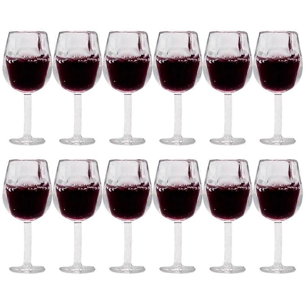 12 pcs Miniature Wine Cups for Dolls House Realistic Mini Wine Glasses