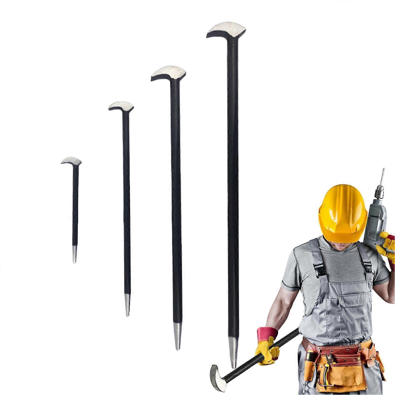 Heavy Duty Pry Bar Set - 4-Piece Crowbar, Nail Puller Bar Tool, Double-Sided Hand Tools For Levering, Scraping, Pulling