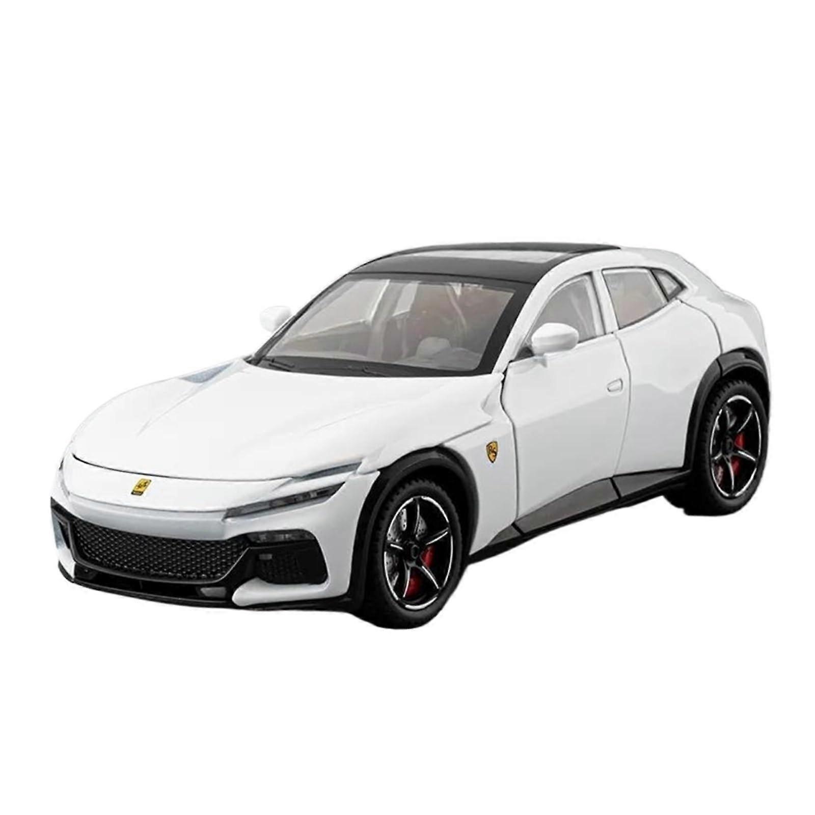 Die-Cast Alloy Vehicles 1:22 Scale Ferrari Purosangue FUV Model Car, Dynamic Display Mini Vehicle, White Collectible