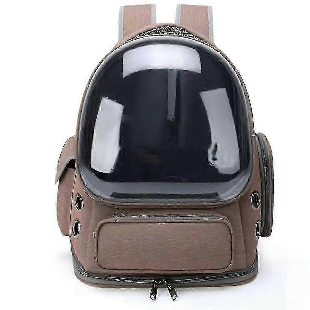 Ventilated Cat Carrier Backpack - Transparent Design for Hiking & Camping Trips