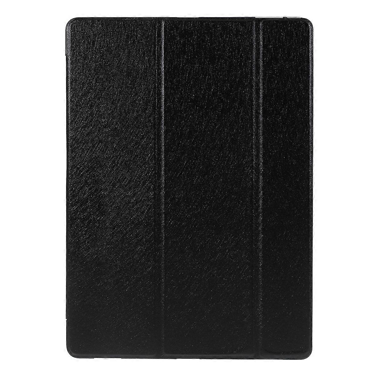 Tri-fold Stand Leather Smart Case for iPad Pro 12.9 inch Silk Texture - Black