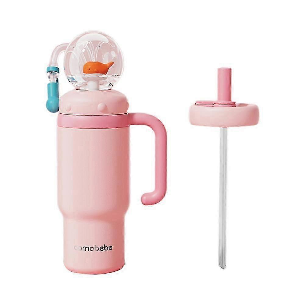 Stainless Steel Whale Fountain Tumbler with Handle Two Lids