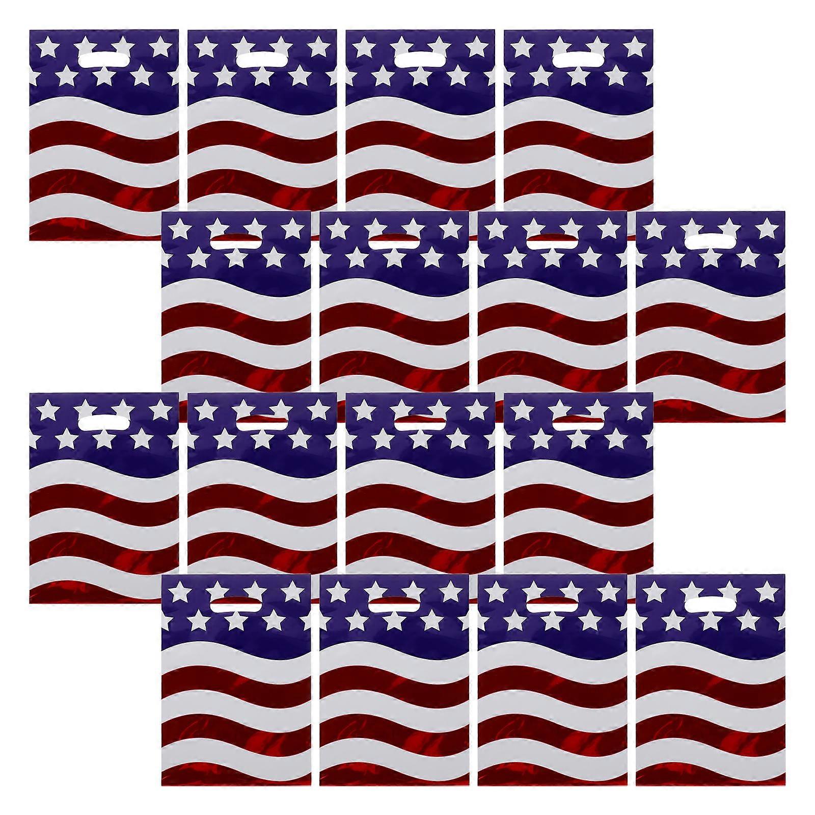 100Pcs Flag Candy Bags Red For Historical-themed Party Multi Plastic Carry Candy