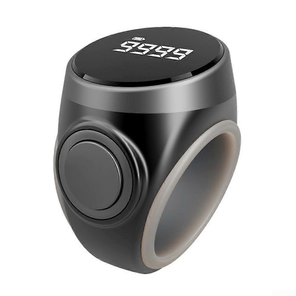 Smart Ring Counter Featuring Bright LCD Display and Type C Charging for Maximum Usability (Black)
