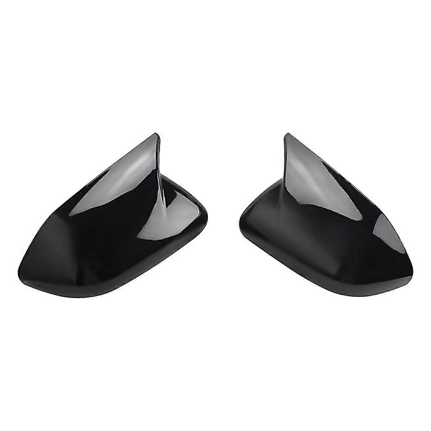 For Rearview Mirror Cover Side Mirror Cap Trim Bright Black