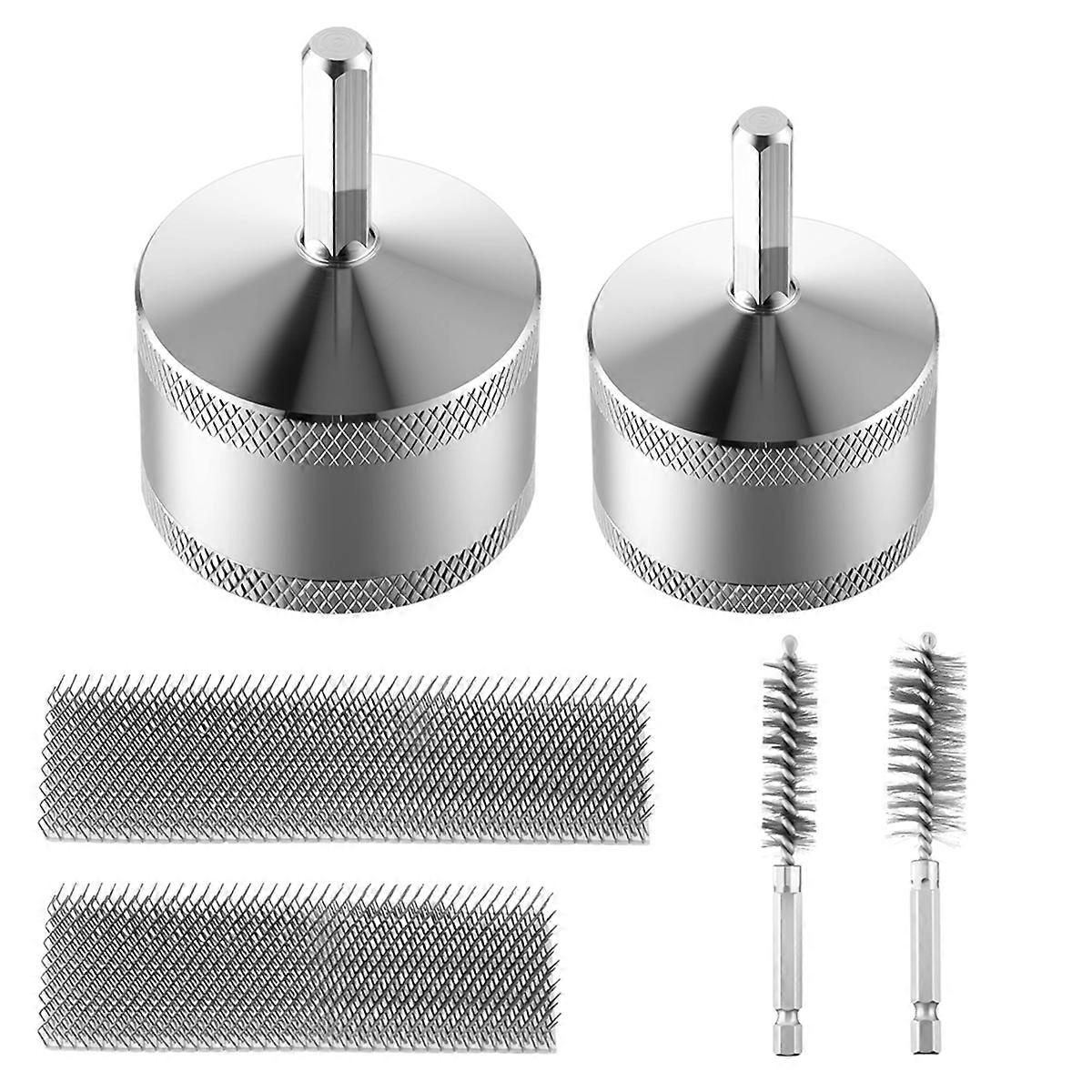 Professional Copper Pipe Cleaner Set,2Pc 1/2In 3/4In Copper Pipe Cleaner with Cleaning Brush Profess