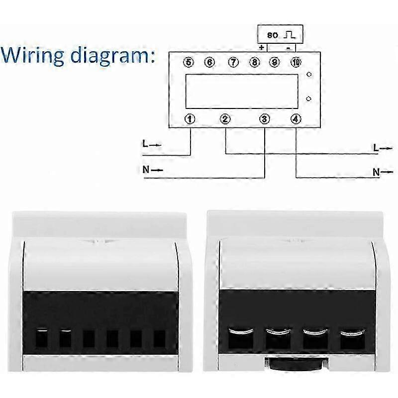 220V Single Phase Multifunctional Digital Electric Power Meter on DIN Rail Meter 2 Line 4P (20(80) A)