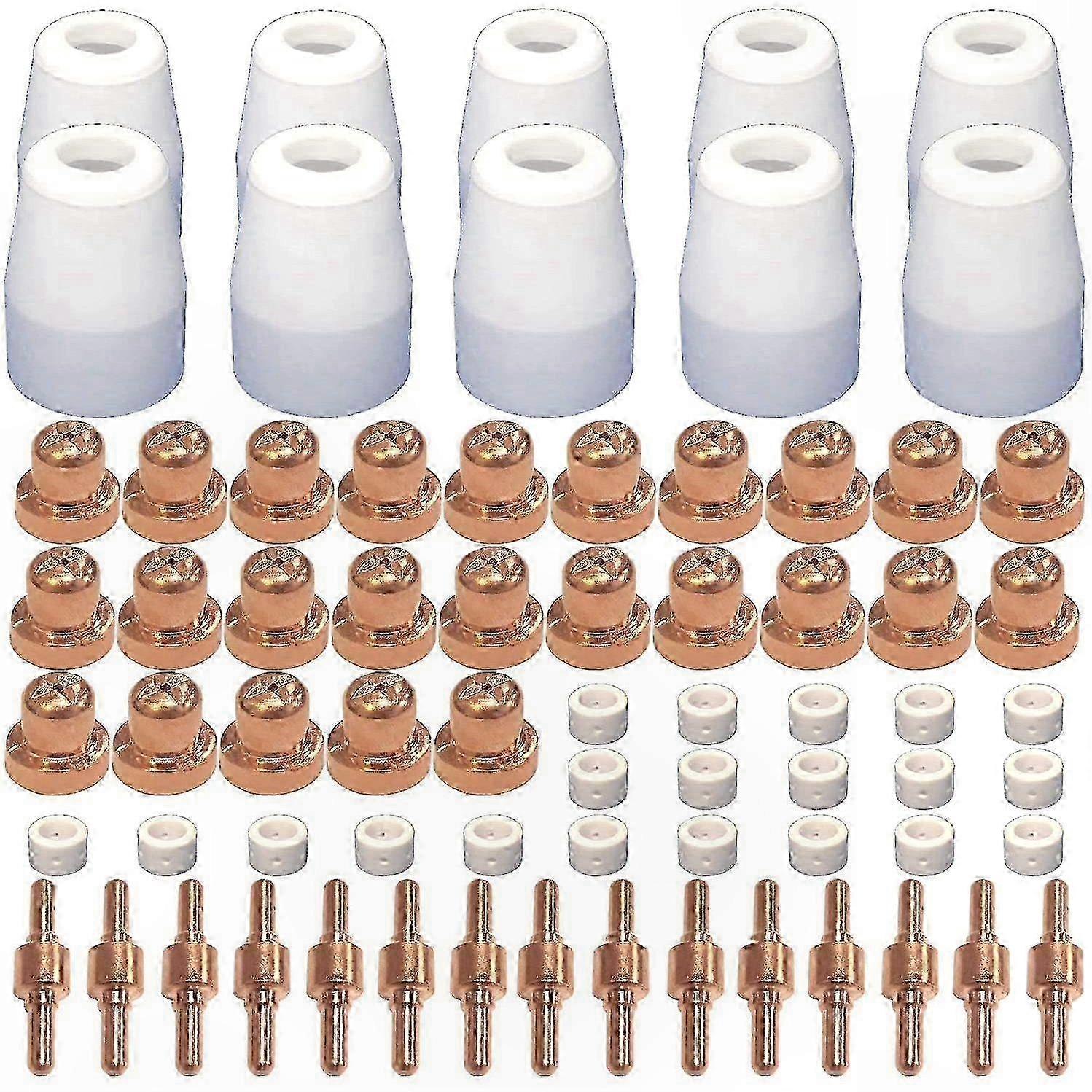 Plasma Cutter Accessories Kit, 70-Piece Replacement Parts for PT31 LG40 Torch-Compatible Models