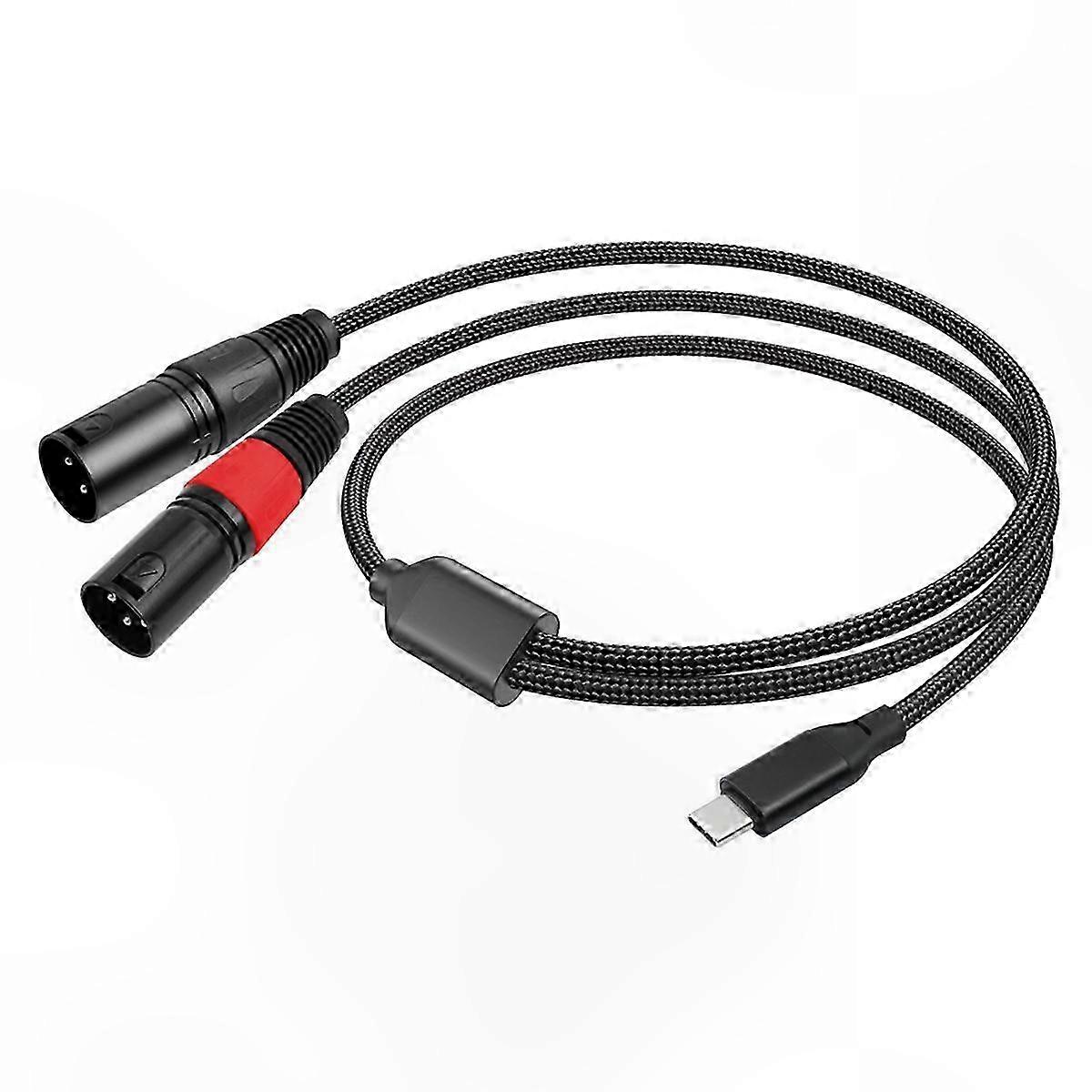 Dual XLR Male to USB C o Cable for Smartphones and Laptops 32-Bit 384kHz Stereo Connection Adapter