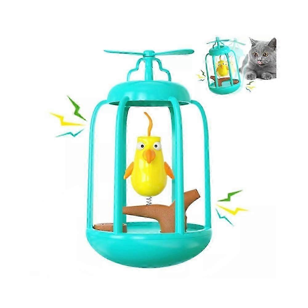 Interactive Chirping Bird in Cage Cat Toy for Engaging UK Pet Playtime