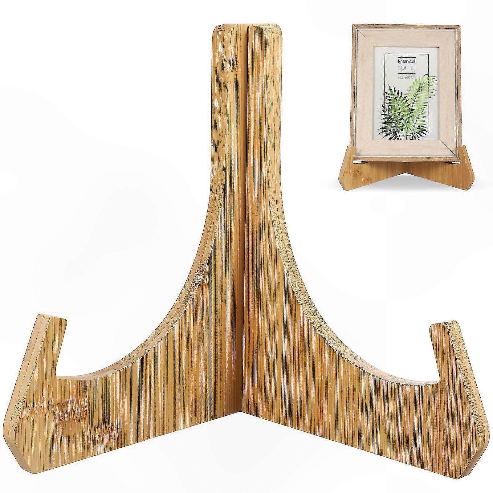 Wooden Easel Stand for Plates and Photos Tabletop Decorative Holder for Display Counter Cookbook and Decor Plates