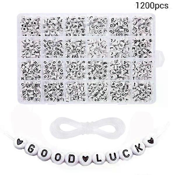 Alphabet bead set with 1200 beads and 10m thread to stimulate children's learning interest