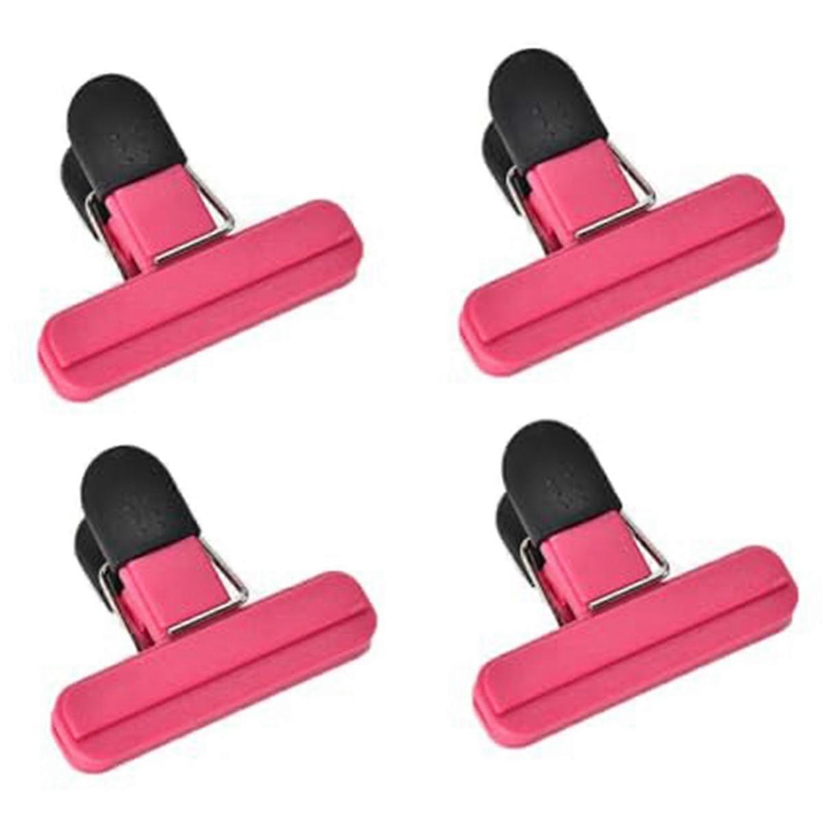 4 PCS Food Preservation and Moisture-Proof Fixed Clips - Upgraded Wide Clip for Food Storage Rose Small