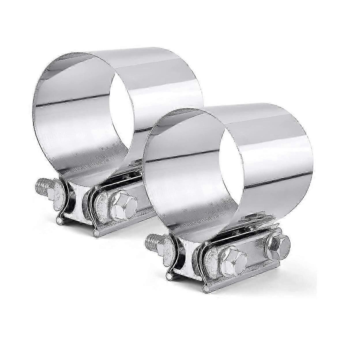 Butt joint clamp for 76mm vehicle exhaust system