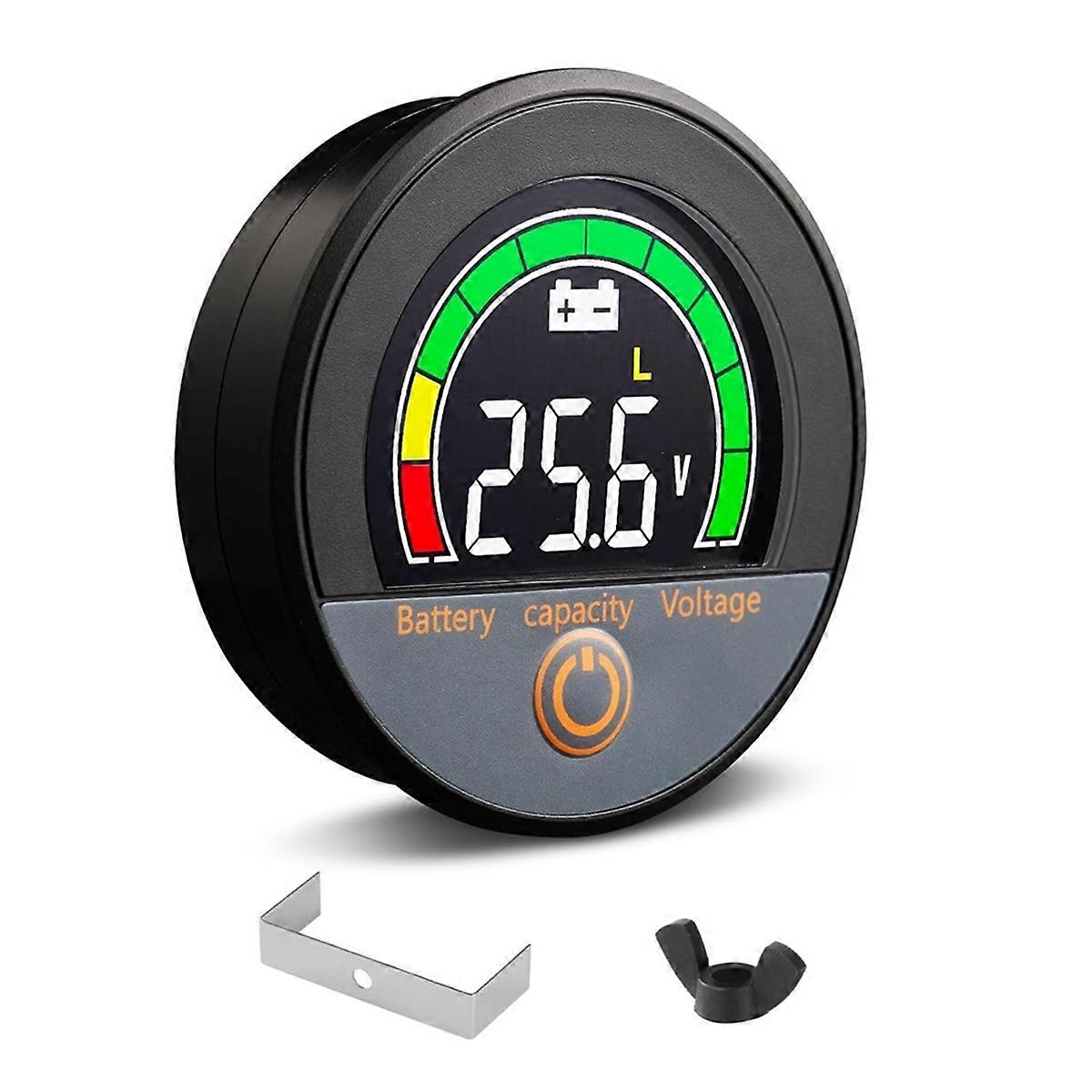 12V 24V 48V 60V 84V Waterproof IP67 Battery Capacity Voltage Meter with Backlight LCD and Low-Voltage Alarm for Lithium