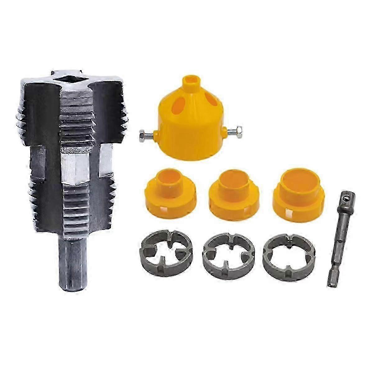 9pcs/Set PVC Pipe Threader Kit Pipe Threader Pipe Round Die 4/6 Points PPR Water Pipe Internal Thre