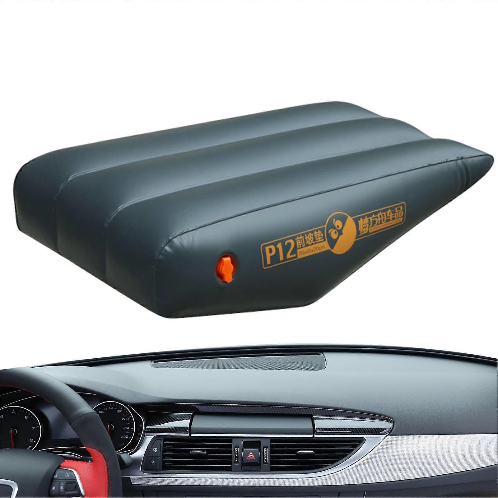 Car Inflatable Front Mats Thick WearResistant PVC Cushion For Front Seats, Back Seat Protector, Model P12Black
