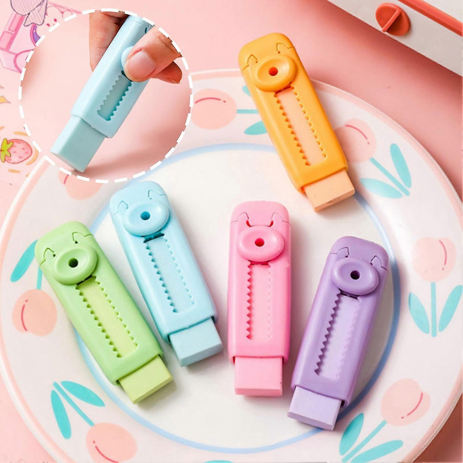 Retractable Eraser For School Stylish Creamy Aesthetic Design For School Office
