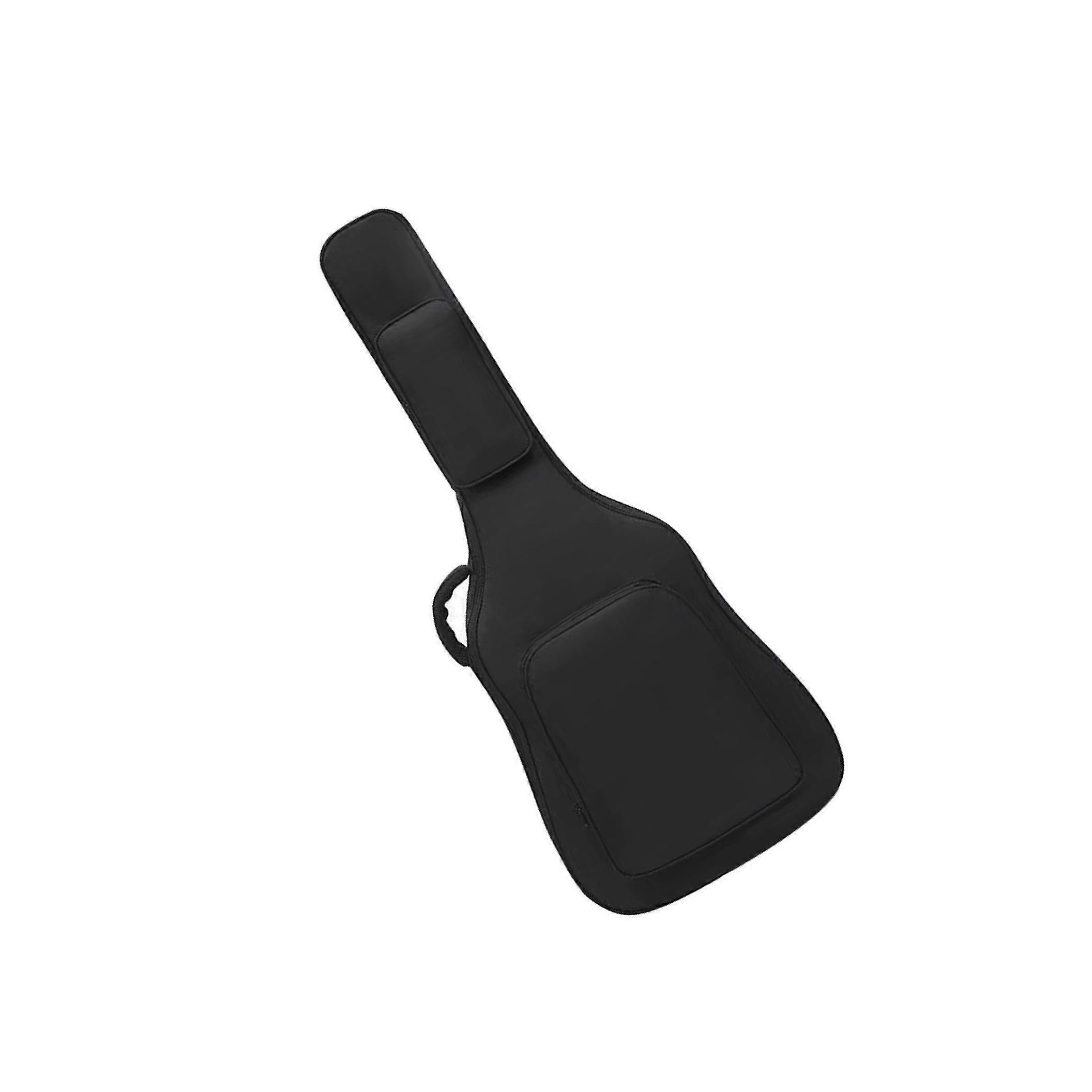 Versatile Acoustic Guitar Bag 44x14x108cm with Adjustable Shoulder Strap and Multiple Pockets, Black