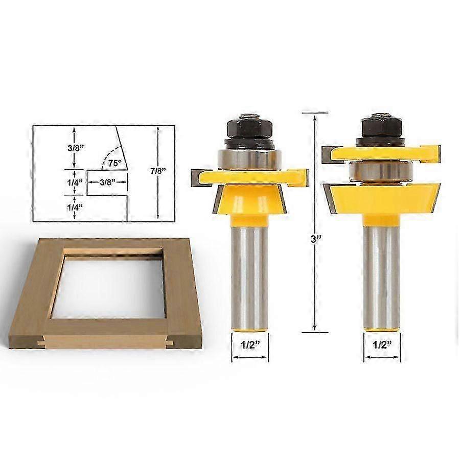 2PCS Rail Router Bit 1/2 inch Shaker Woodworking Chisel Cutter-2025