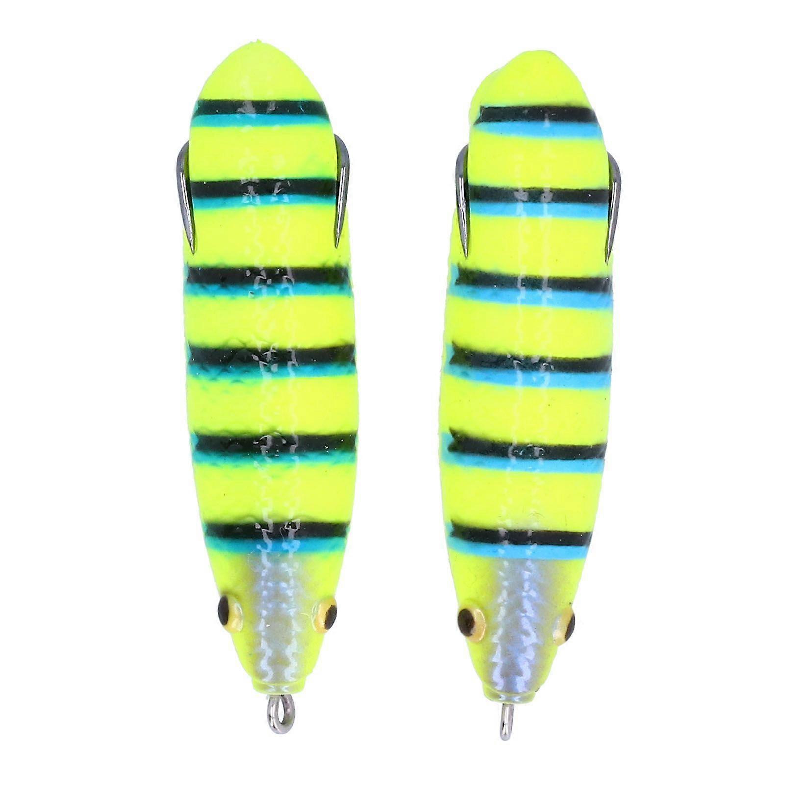 2Pcs Artificial Fish Shaped Bait Lifelike Soft Silicone Lure Fishing Swimbait with Hook