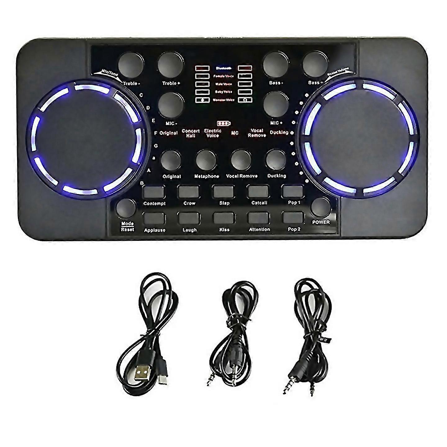 For V300 Pro Sound Card Bluetoothcompatible Audio Interface Mixer Dj Digital Effect Noise Reduction