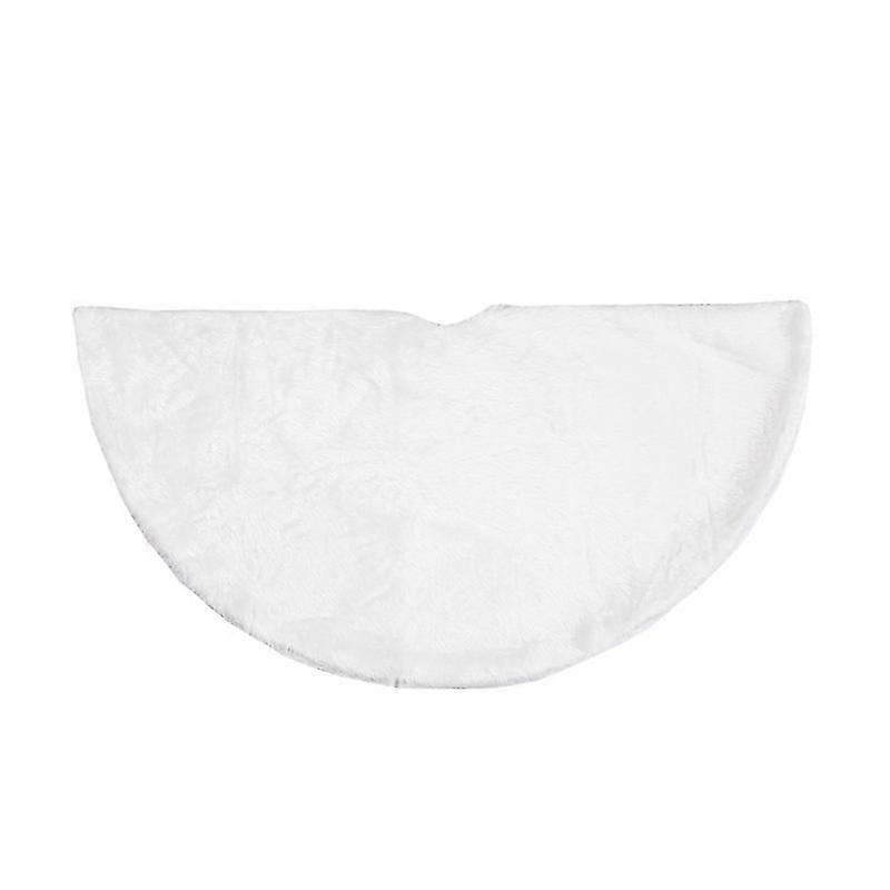 Christmas Tree Skirt White Plush Luxury Faux Fur Christmas Tree Skirt for Snow White Christmas Decorations New Year Party Festive Decorations (36")