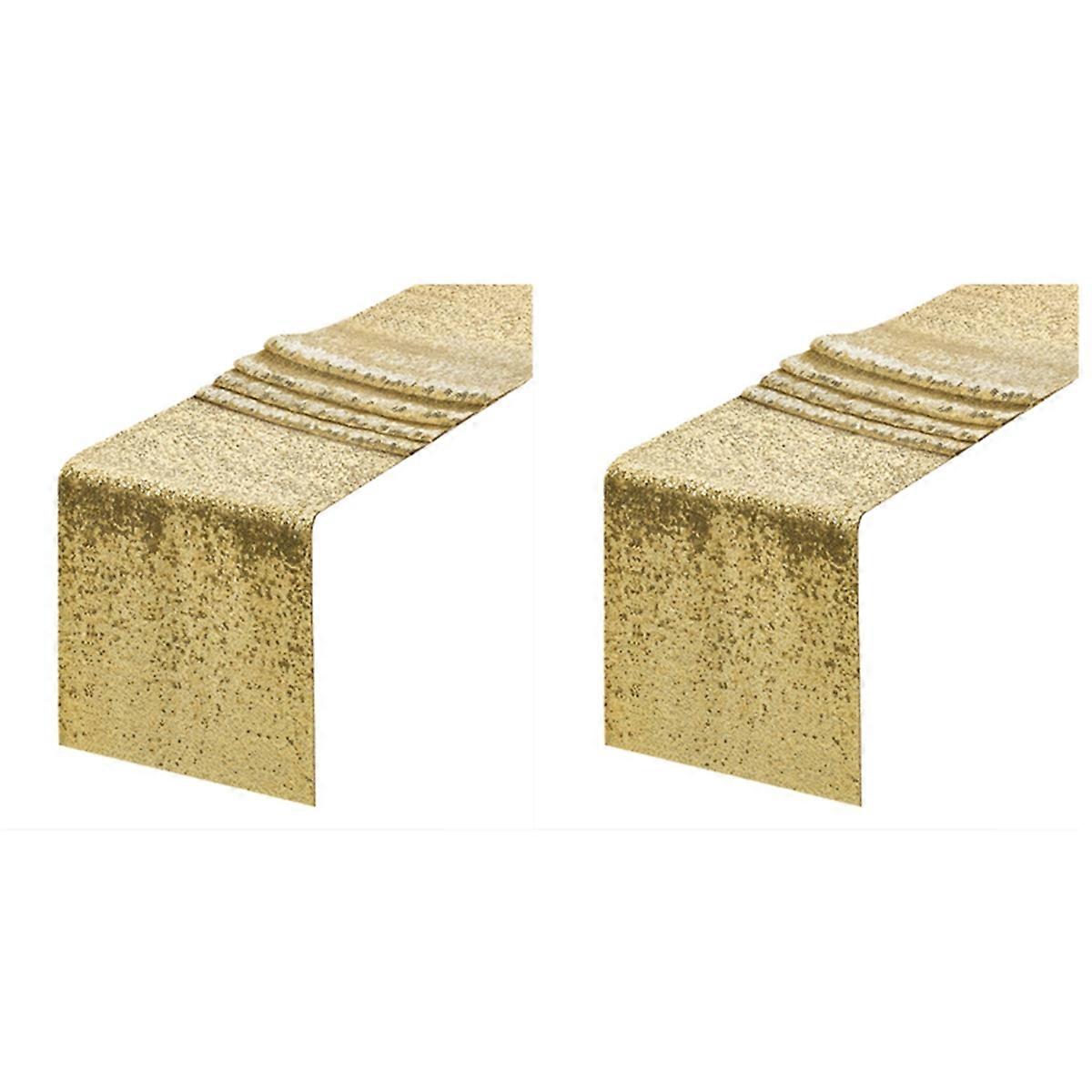 2 Pack Sequin Table Runner Gold2 Pack Gold Sequin Table Runner 2 pcs Gold Sequin Table Runner