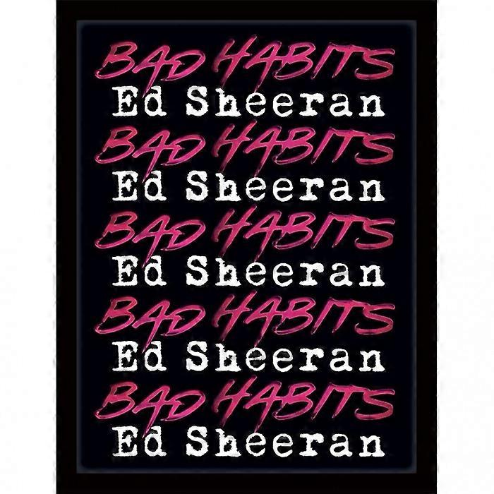 Ed Sheeran Bad Habits Repeat Framed Poster