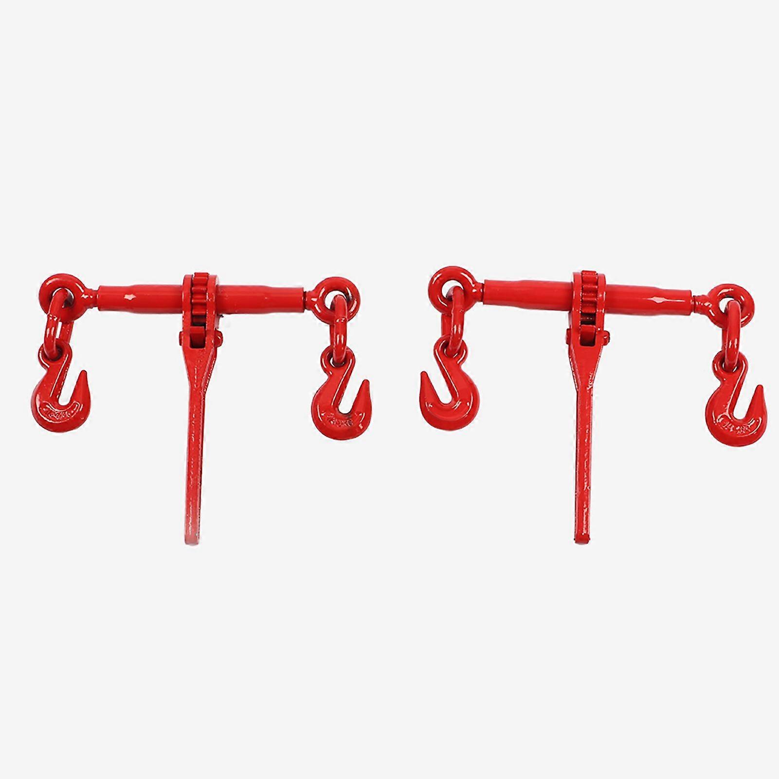 2Pcs Ratchet Load Lever Binder 1/4 5/16" Chain Hook Tie Down Rigging Equipment