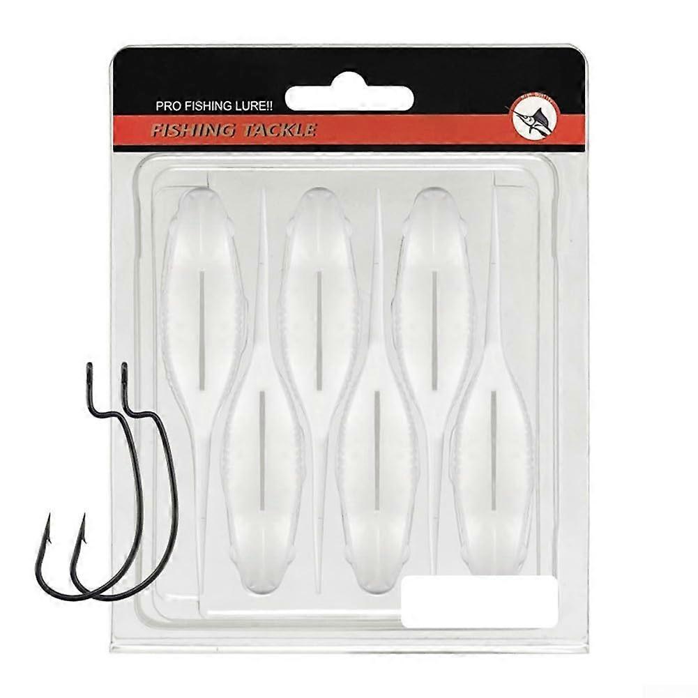 Tadpole Soft Baits 6Piece 10cm Lifelike Design White Soft Plastic Tadpole Lure for Freshwater Fishing