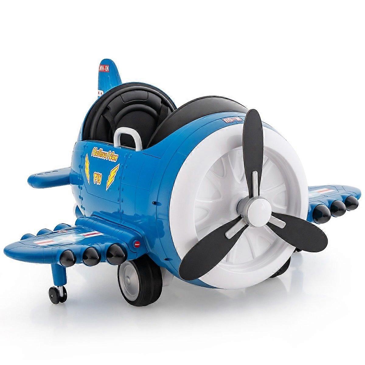 Kids Electric Airplane with Remote Control, Blue