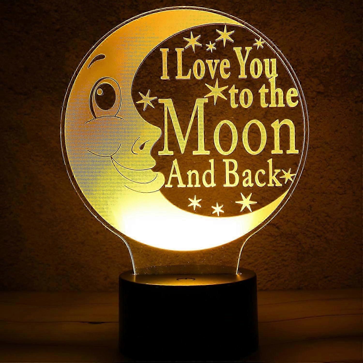I Love You 3D LED Optical Illusion Lamps, Rquite 7 Color Change Touch Switch Art Sculpture Lights