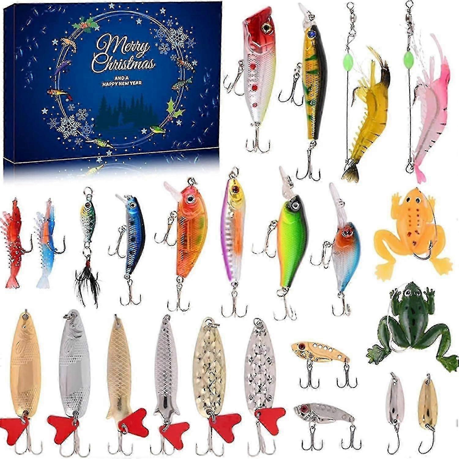 Fishing Advent 2023, 24 Fishing Lure Advent Calendar, Xmas For Father Boyfriend Granpa