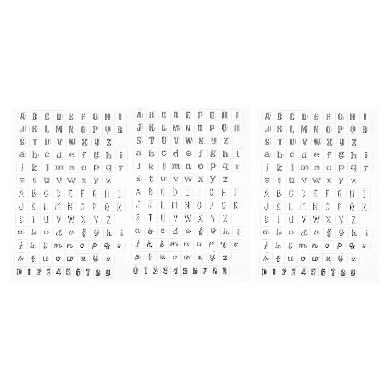 Alphabet Number Stamp Set Transparent for DIY Card Making 9Pcs