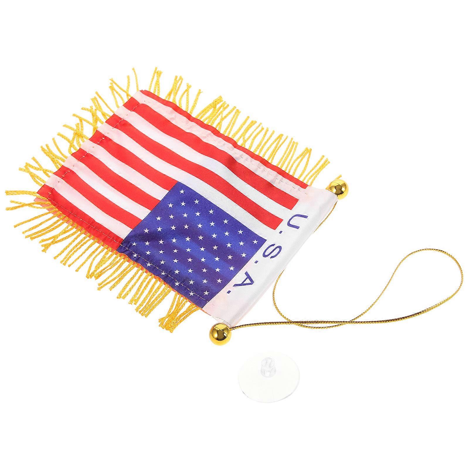 Car Rearview Mirror Flag Decoration Charming 13X9.5CM Multi 1Pack