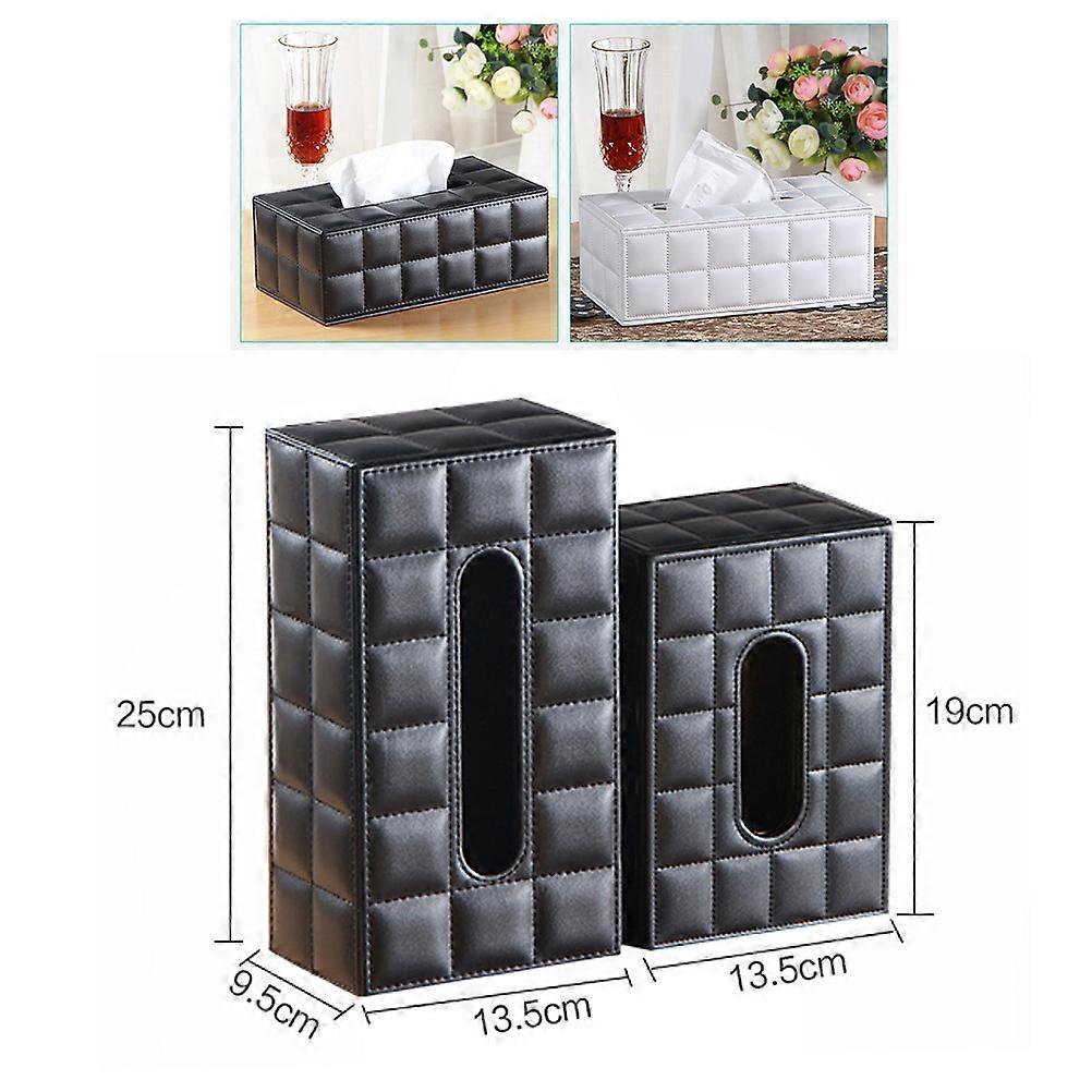 White PU Tissue Box Paper Towel Holder for Organizing Paper