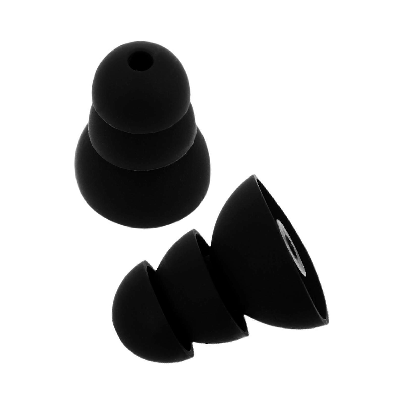 Noise Cancelling Silicone Ear Tips Earplug for Sleep 2Pcs Soft Black Earplugs