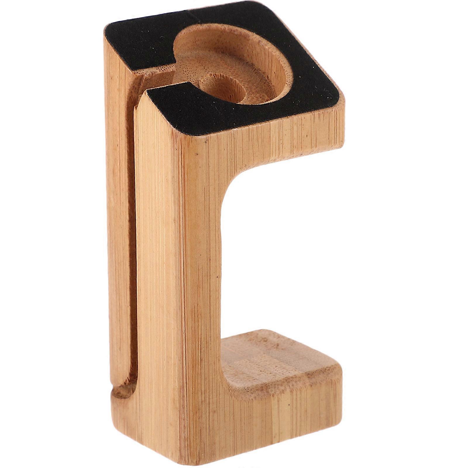 Single Watch Stand Bamboo Charging Dock Smart Watch Holder for Bedroom 5*10cm 1Set