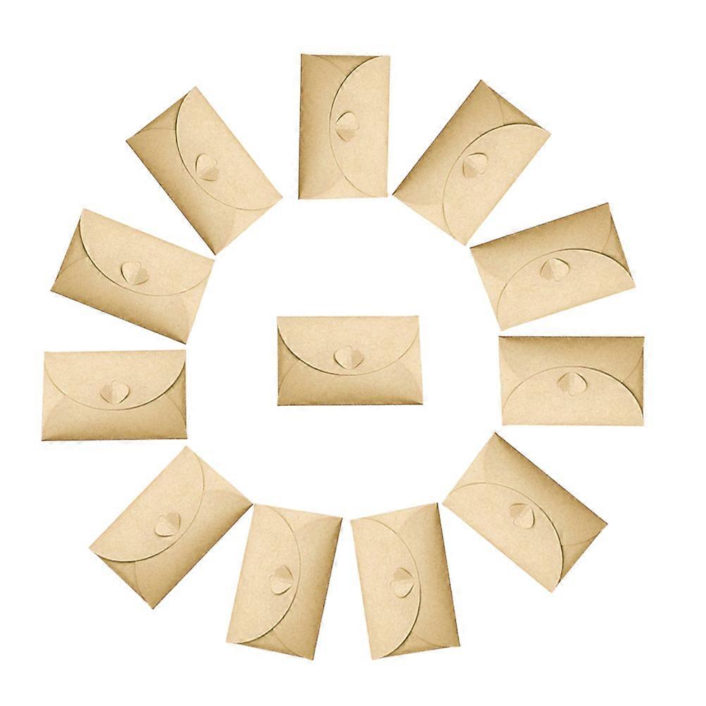 Multipurpose Vintage Love Heart Button Envelopes 12Pcs 6x10cm Kraft Paper For Postcard Storage