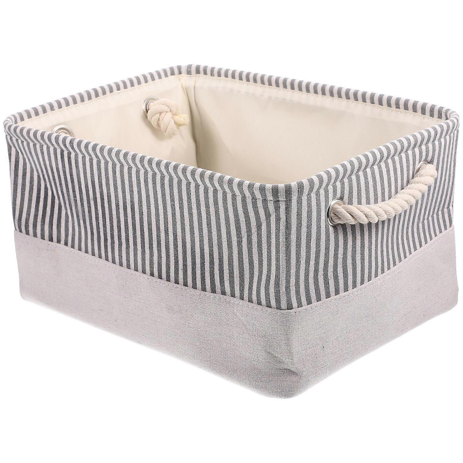 Foldable Clothes Storage Basket Laundry Basket for Storage 2Pcs White