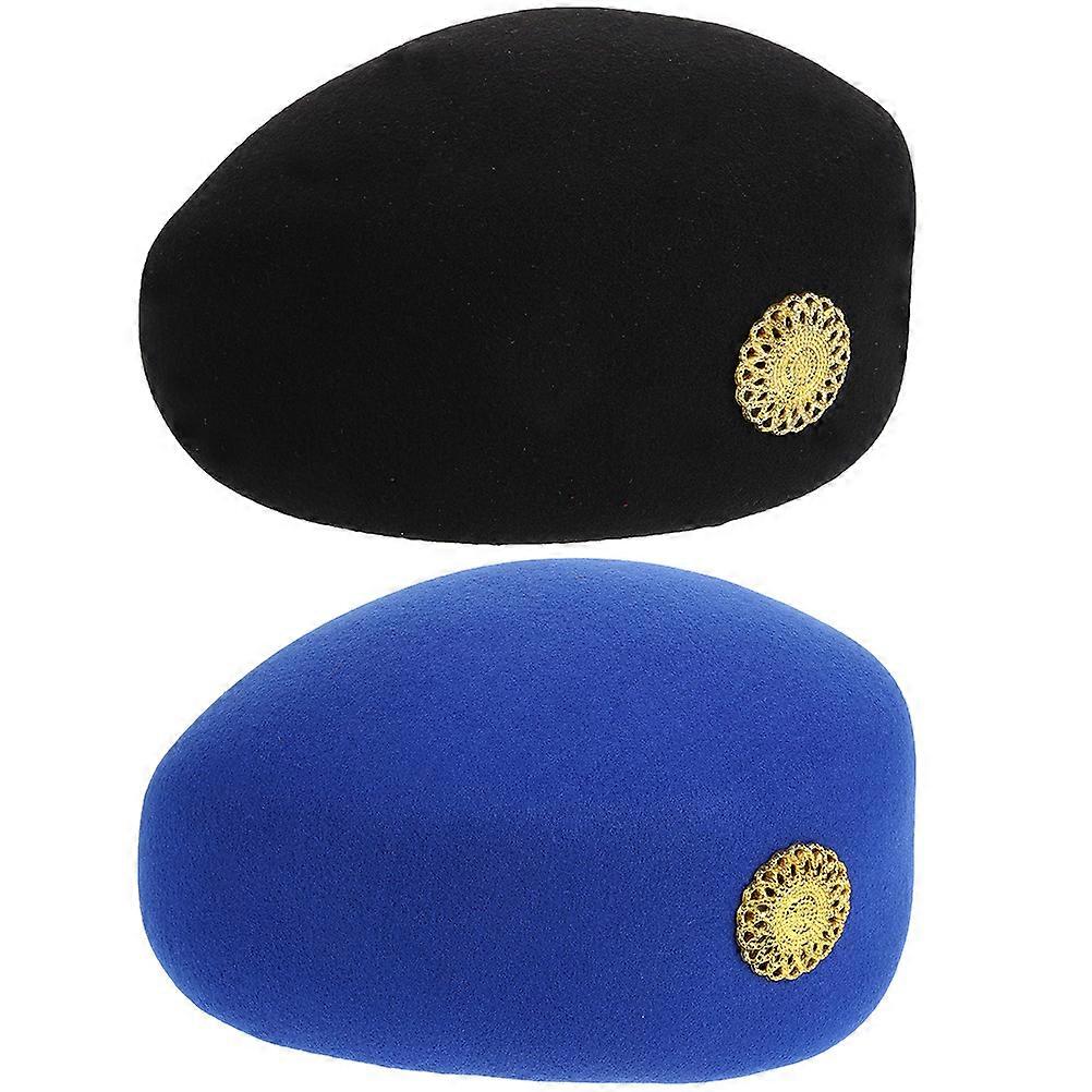 Air Hostess Hat Felt Stewardess Hat for Decor 8Pcs Collection