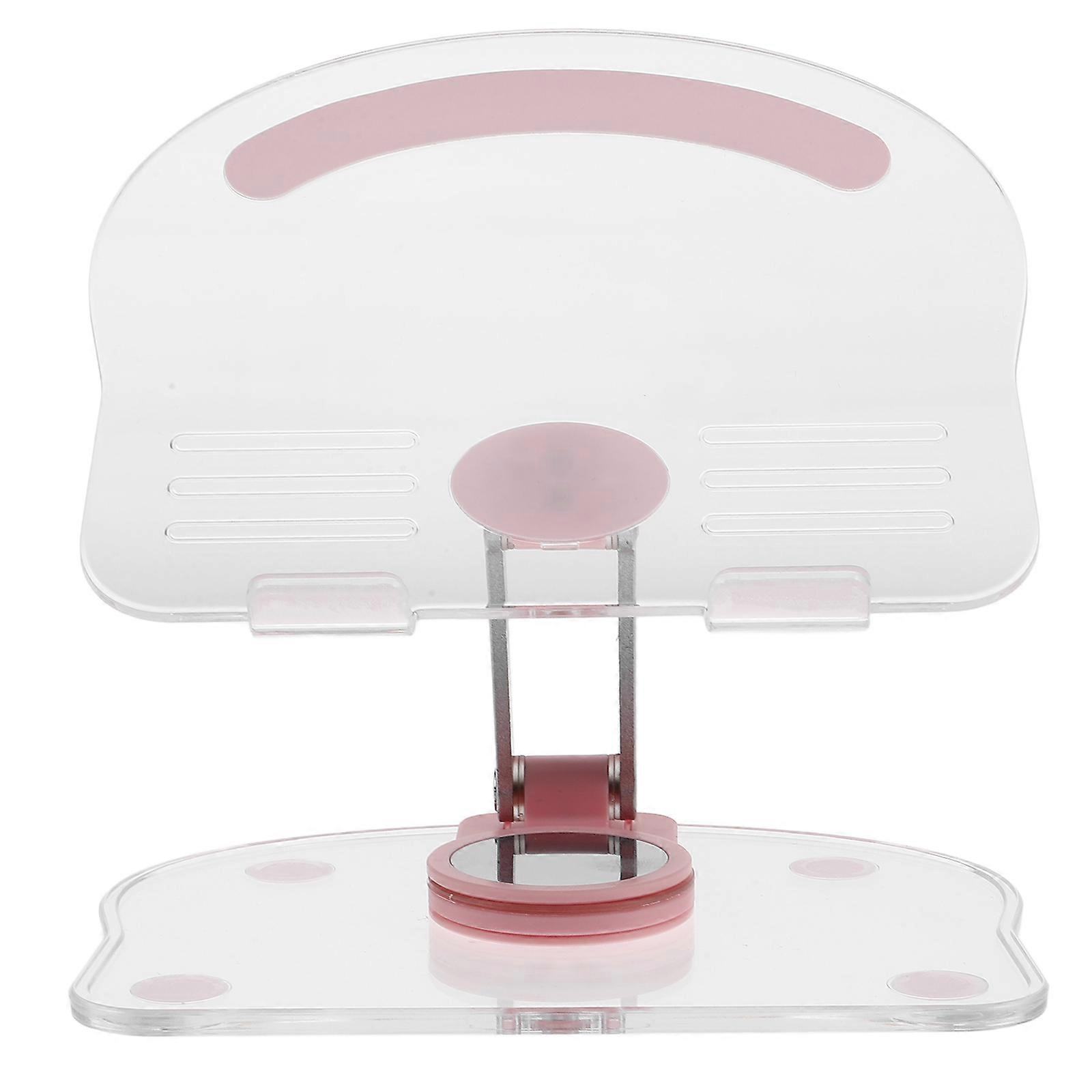Pink Foldable Tablet Stand for Holding Use with 5Pcs Portable Acrylic Holders