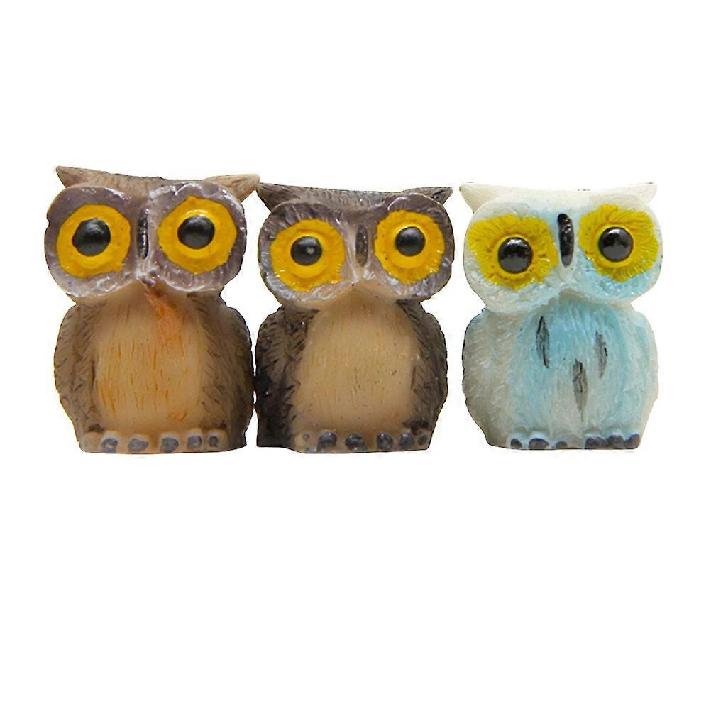 Owl Miniature Model Resin Micro Landscape 9Pcs Set